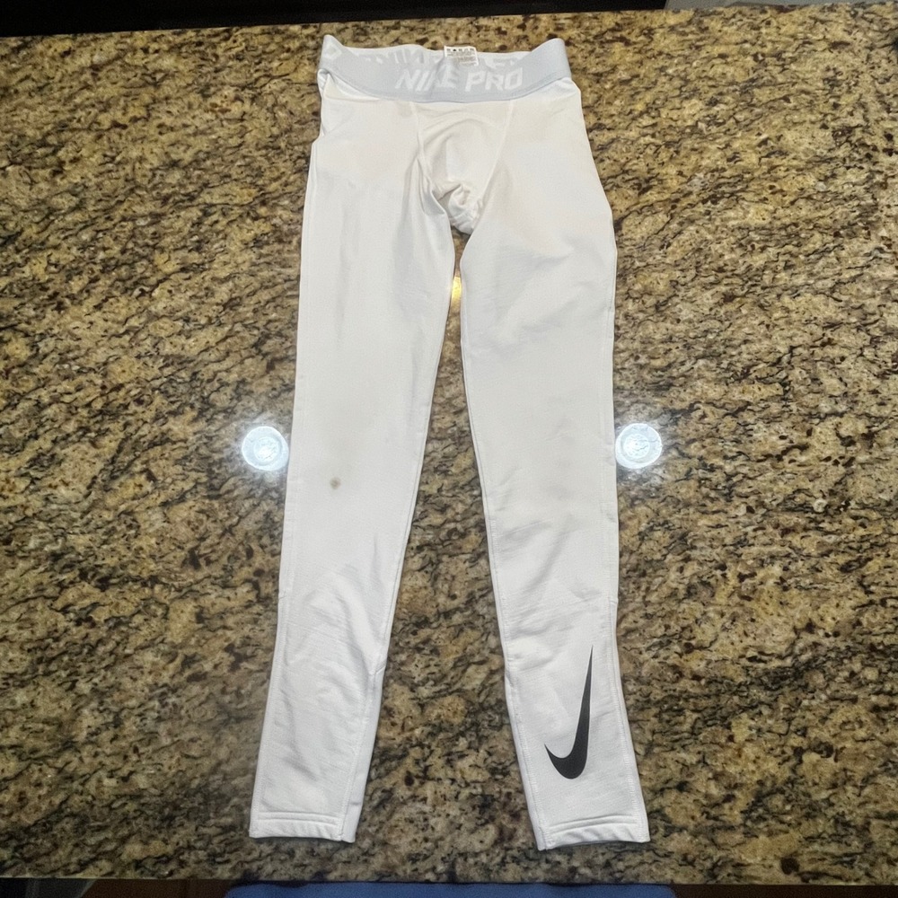 Nike Pro Dri-FIT Mens Compression White S Athletic Leggings Base Layer